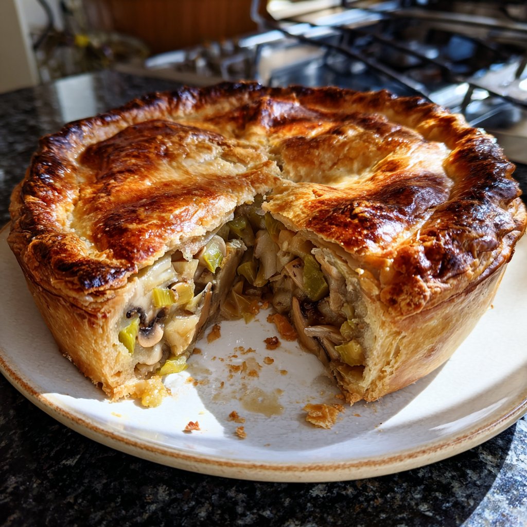 Sunday Mushroom and Leek Pie
